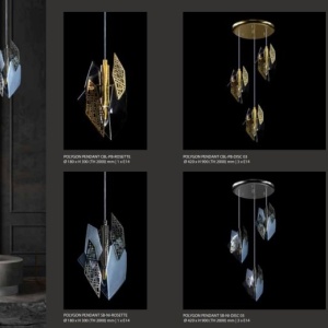 Lustra cu 3 pendule moderna design LUX realizata manual POLYGON 219398 universul-luminii.ro