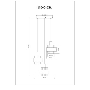 Lustra cu 3 pendule Sticla Chihlimbar Metal Bronz MILLEY 249818 universul-luminii.ro