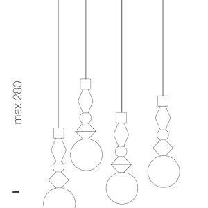 Lustra cu 4 pendule deosebite design LUX Pandora 73368 universul-luminii.ro