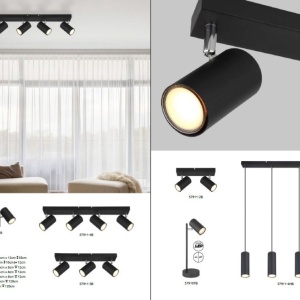 Lustra cu 4 pendule design modern ROBBY negru 210738 universul-luminii.ro