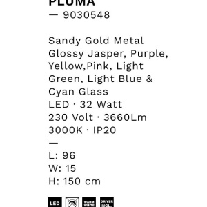 Lustra cu 4 pendule LED design modern Pluma multicolor - Img 2