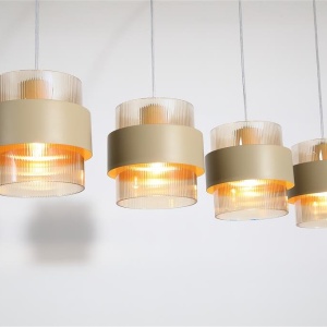 Lustra cu 4 pendule stil scandinav Royal chihlimbar 624568 universul-luminii.ro