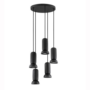 Lustra cu 5 pendule ceramica neagra PARLO