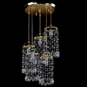Lustra cu 5 pendule Cristal Bohemia Exclusive SMALL GAME 06-05 - Img 1