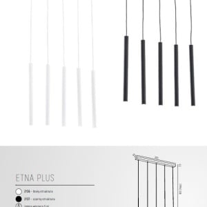 Lustra cu 5 pendule design minimalist Etna plus alb 115668 universul-luminii.ro