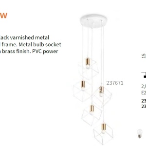 Lustra cu 5 pendule design modern ICE SP5 NERO 237664 IDL 81878 universul-luminii.ro