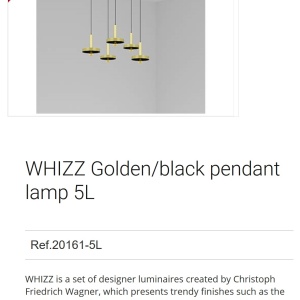 Lustra cu 5 Pendule design modern WHIZZ auriu/negru 91868 universul-luminii.ro