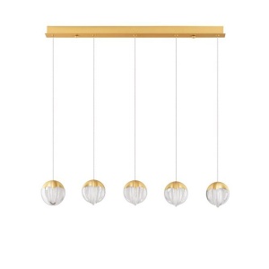 Lustra cu 5 pendule LED ALICIA auriu