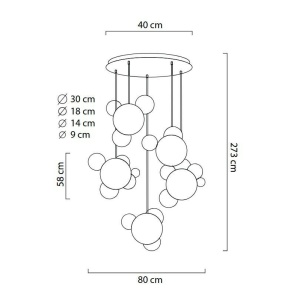 Lustra cu 5 pendule LED design modern Boliccine - Img 11