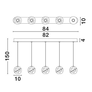 Lustra cu 5 pendule LED design modern LICIO 158218 universul-luminii.ro