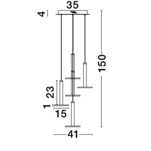 Lustra cu 5 pendule LED design modern Palencia 74148 universul-luminii.ro