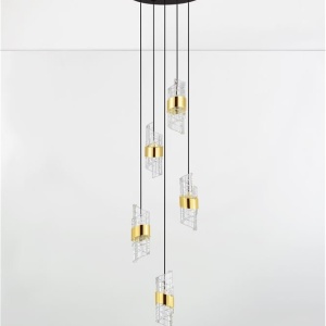 Lustra cu 5 pendule LED design modern Seneca 228378 universul-luminii.ro