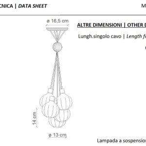 Lustra cu 6 pendule design italian realizat manual din ceramica si sticla AFOXÉ Mix 125958 universul-luminii.ro