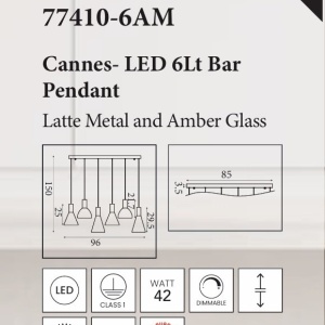 Lustra cu 6 pendule LED Cannes 600328 universul-luminii.ro