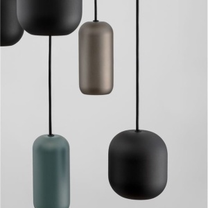 Lustra cu 6 pendule metal negru, maro, verde MARLIN 625948 universul-luminii.ro