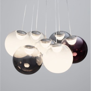 Lustra cu 7 pendule LED din sticla colorata SILENZIO 632068 universul-luminii.ro