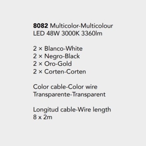 Lustra cu 8 pendule LED design modern minimalist CALA multicolor - Img 2