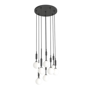Lustra cu 8 pendule suspendate Ero VIII negru 40