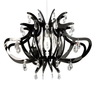 Lustra cu cristale Scholer design unicat realizata manual Lillibet M negru