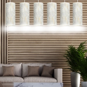 Lustra cu pendule design elegant KARLI 6 alba 201298 universul-luminii.ro