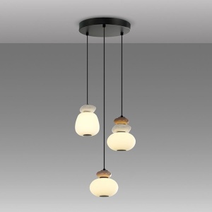 Lustra cu pendule LED din ceramica si sticla Mirta