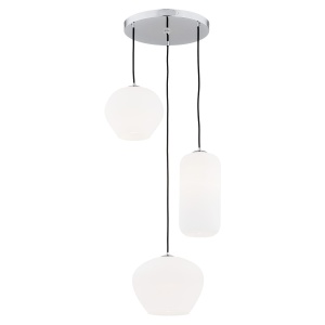 Lustra cu Pendule sticla design decorativ KALIMERA 3L alb opal