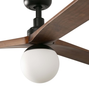 Lustra cu Ventilator aplicat tavan cu telecomanda KLIM L 150cm, negru/ nuc - Img 3