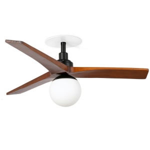 Lustra cu Ventilator incastrat tavan cu telecomanda KLIM S 92,5cm, negru/ nuc