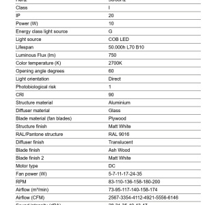 Lustra cu Ventilator tavan si telecomanda RUDDER 4 L alb/frasin 2700K - Img 4
