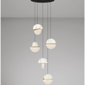 Lustra decorativa cu 5 pendule LED 2700K DORIN - Img 4