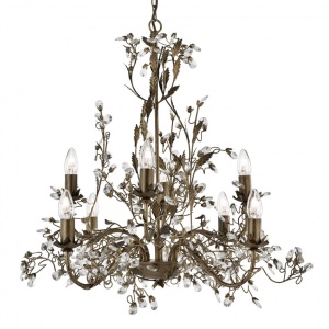 Lustra decorativa stil clasic Almandite 8L maro auriu 2498-8BR SRT