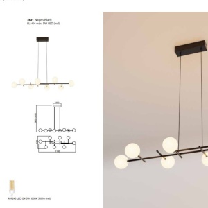 Lustra design Art Deco cu 8 surse de lumina CELLAR 219658 universul-luminii.ro