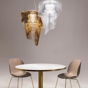 Lustra design Art Deco realizata manual Aria Small Gold 215188 universul-luminii.ro