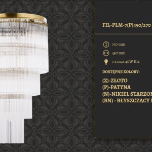 Lustra design LUX diametru 45cm din alama decorata cu sticla Filago 88008 universul-luminii.ro