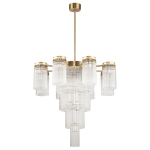 Lustra design LUX diametru 70cm din alama decorata cu sticla Filago