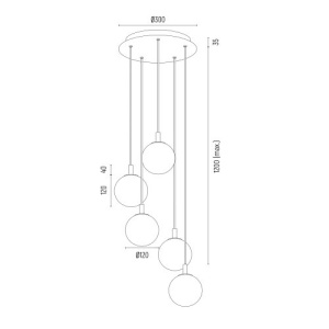 Lustra design modern cu 5 pendule Paloma 226338 universul-luminii.ro