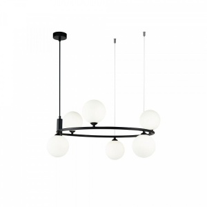 Lustra design modern cu 6 surse de lumina Ring neagra MYMOD013PL-06B
