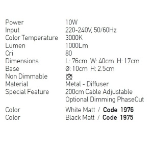 Lustra design modern minimalist Grand alb 117508 universul-luminii.ro