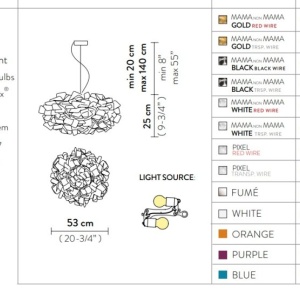 Lustra design unicat realizata manual Clizia Pixel, 53cm - Img 3