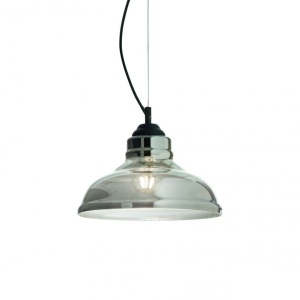 Lustra diametru 28cm, din sticla suflata manual, BISTRO SP1 PLATE fumurie 112343