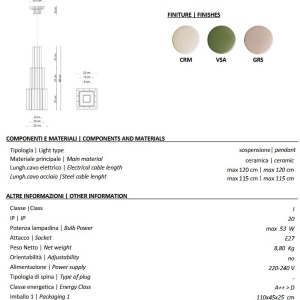 Lustra din ceramica design italian arhitectural Metra - Img 2