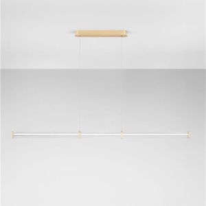Lustra LED 2700K suspendata design liniar PHEME auriu periat - Img 3