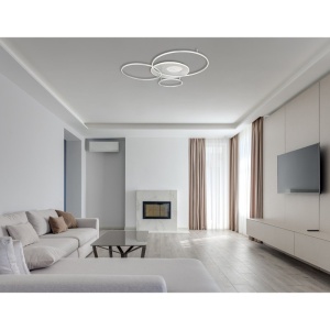 Lustra LED aplicata cu telecomanda INVERTINA argintiu - Img 2