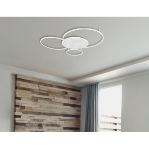 Lustra LED aplicata design circular INVERTINA alb - Img 10