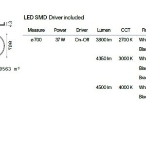 Lustra LED aplicata design circular ORACLE SLIM PL D070 ROUND 3000K ON-OFF OT - Img 4