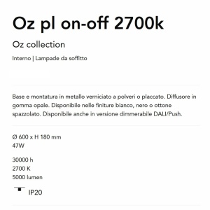 Lustra LED aplicata design circular Oz pl d60 on-off 2700k alba - Img 4