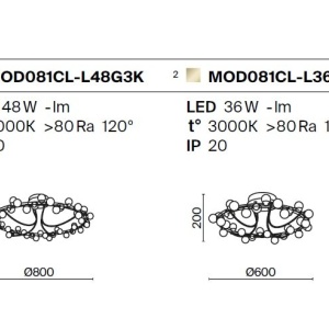 Lustra LED aplicata design modern decorativ Tessara 80cm - Img 7