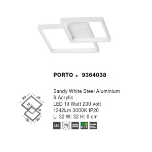 Lustra LED aplicata design modern geometric PORTO 19W NVL-9364038 - Img 5