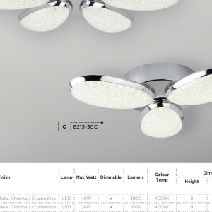 Lustra LED aplicata design modern Lori 48W 6216-6CC SRT 184868 universul-luminii.ro