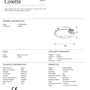 Lustra LED aplicata design ultra-modern 80cm Colette. crom - Img 4